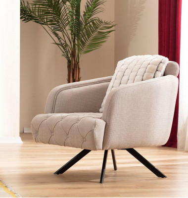 Stoffsessel Wohnzimmer Sessel Ohrensessel Grau Polster Sitz Einsitzer