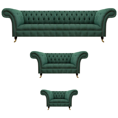 Luxus Sofas Grün Komplett Sofagarnitur Polstermöbel Wohnzimmer Couch Stoff