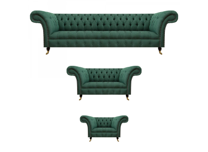 Luxus Sofas Grün Komplett Sofagarnitur Polstermöbel Wohnzimmer Couch Stoff