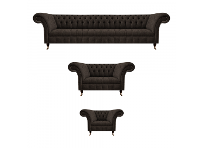 Komplett Wohnzimmer Set 3tlg Sofas Garnitur Designer Luxus Polstermöbel