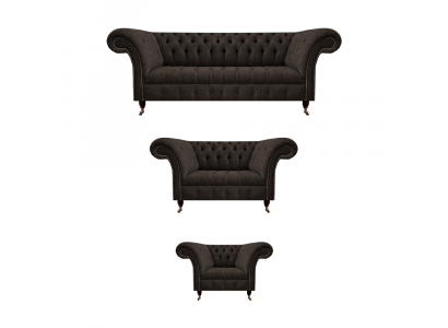 Luxus Komplett Designer Einrichtung Polstermöbel Set 3tlg Sofas Couch