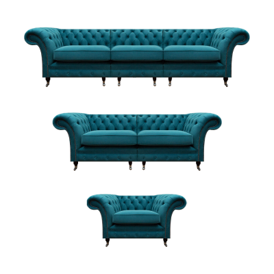 Luxus Set 3tlg Sofas Polstermöbel Sessel Couch Wohnzimmer Chesterfield