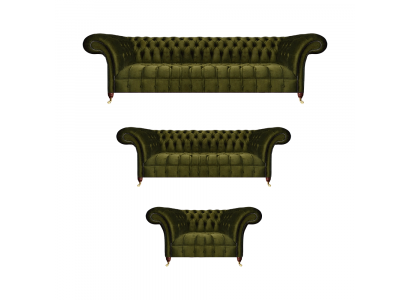 Komplett Grün Sofas Set Sofagarnitur Luxus Textil Einrichtung Chesterfield