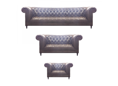 Chesterfield Luxus Komplett 3tlg Wohnzimmer Sofagarnitur Polstermöbel 4+2+1