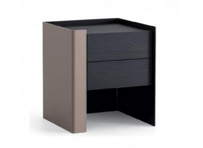 Schwarzer Nachttisch Designer Nachtkonsole Schlafzimmer Holz Möbel Neu