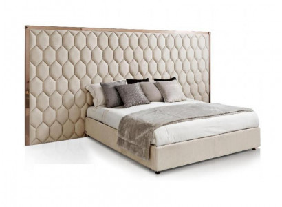 Großes Beiges Doppelbett Designer Bett Bettgestell Mit Kopfteil Möbel