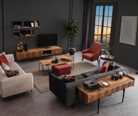 Große Wohnzimmer Luxus Couch Garnitur Dreisitzer Sessel Couchtisch 3+3+1