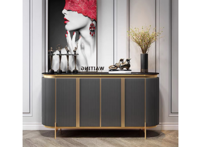 Anrichte Sideboard Luxus Designer Holz Regal Schrank Möbel Grau Kommode