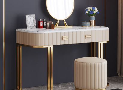 Designer Schminktisch Kosmetik Tisch Spiegel Konsolen Schlafzimmer Neu