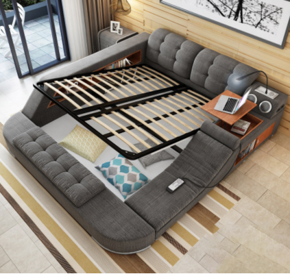 Design Bett Polster Betten Hotel Massage Funktion Multifunktion Regal