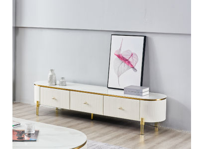 TV Ständer RTV Lowboard Weiß Modern Wohnzimmer Sideboard Holz Neu