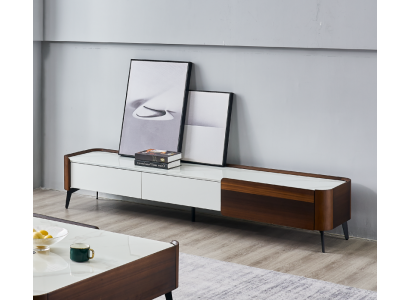 TV Ständer RTV Lowboard Weiß Tisch Holz Modern Wohnzimmer Sideboard