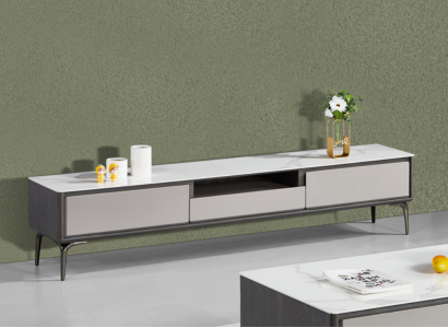 Modernes Lowboard Luxus Möbel RTV TV-Ständer Wohnzimmermöbel Grau