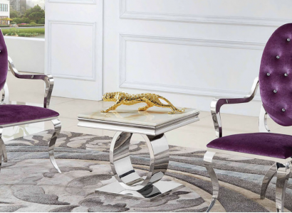 Couchtisch Design Stil Silber Tisch Wohnzimmer Moderne Möbel Edelstahl