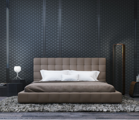 Modernes Gestell Luxus Schlaf Zimmer Bett Hotel Design Grau Doppel