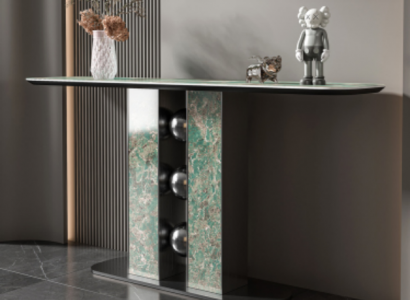 Modern Luxus Konsolentisch Designer Grau Holz Wohnzimmer Neu Möbel