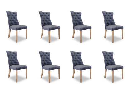 8x Stühle Stuhl Polster Design Chesterfield Garnitur Sessel Komplett Set