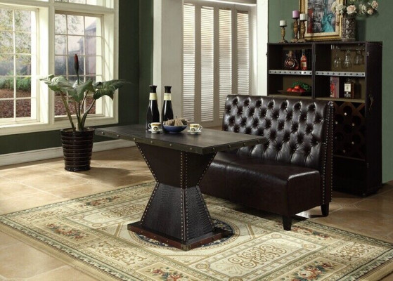 Chesterfield Sofa Bank Couch Sitzbank Braun Wartezimmer Wohnzimmer Büro Sofas
