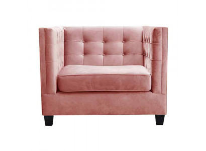 Stuhl 1x Esszimmer Fernseh Lounge Textil Sitz Sessel Chesterfield Polsterstuhl