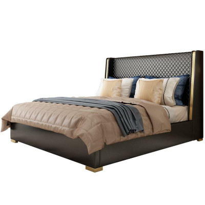 Designer Polsterbett Bett Betten Stoff Holz Luxus Ehebett 180x200cm Doppelbett