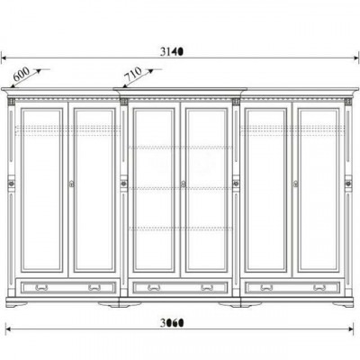 Klassische Schränke Schrank Schrankwand Kleiderschrank Massiv Kolonial Stil O6D