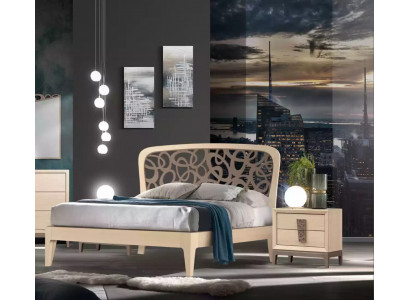 Schlafzimmer Set Bett 2x Nachttische Design Möbel neu 3tlg Modern Holz