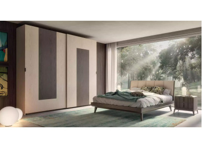 Schlafzimmer Set Bett 2x Nachttische Kleiderschrank Design Luxus neu 4tlg