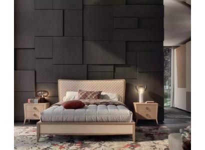 Schlafzimmer Set Bett 2x Nachttische Design Luxus neu 3tlg Modern Holz