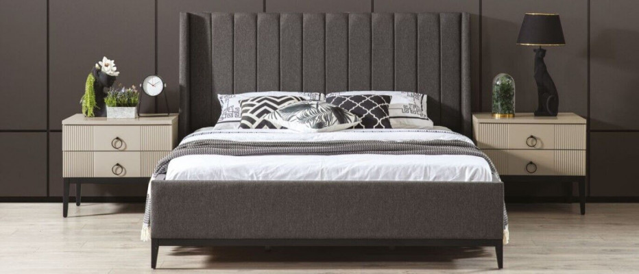 Schlafzimmer Set Bett 2x Nachttische Kleiderschrank moderne Möbel 4tlg