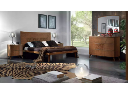 Schlafzimmer Set Bett 2x Nachttische Kommode Design Luxus neu 5tlg.