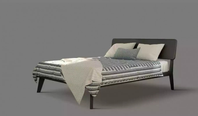 Schlafzimmer Set Luxus Bett 2x Nachttische Design grau 3tlg Kommode