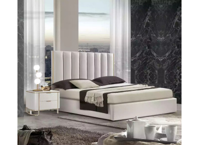 Schlafzimmer Set Luxus Bett 2x Nachttische Design neu weiß 3tlg Modern