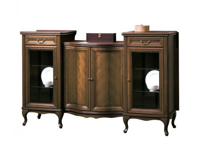 Klassische XXL Kommode Sideboard Holz Antik Style Schrank Vitrine