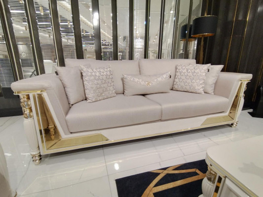 Sofa Dreisitzer Polster 3 Sitzer Sofas Design Luxus Möbel Textil Couchen Neu