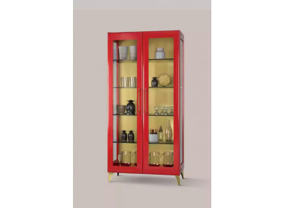 Vitrine Schöne Rote Glas Schrank Vitrinen Holz Glas Wohnzimmer Modern Luxus