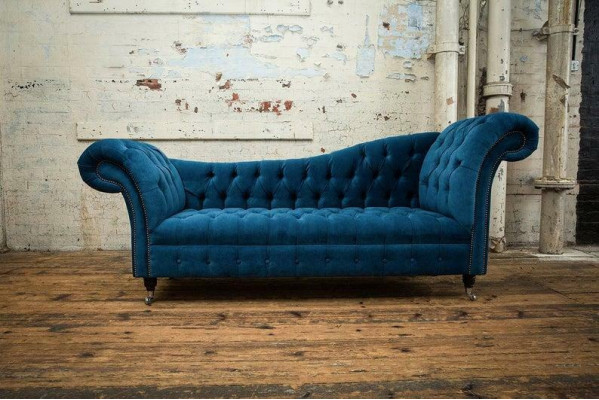Chaiselounge Bank Sitz Liege Lounge Barock Rokoko Jugendstil klassisch Blaue Neu