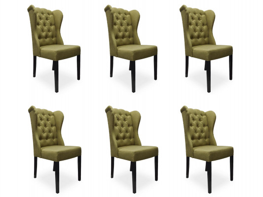 6x Design Polster Sitz Stühle Stuhl Seht Garnitur Sessel Lounge Club Set 
