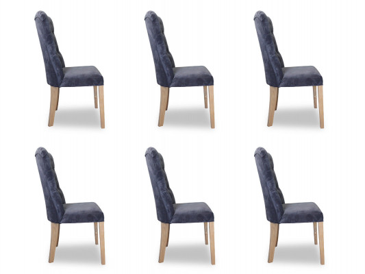 6x Stühle Stuhl Polster Design Chesterfield Garnitur Sessel Komplett Set