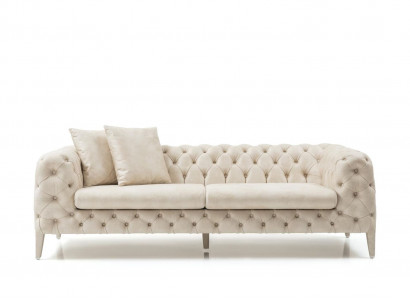 Wohnzimmer Weißer Viersitzer Designer Luxus Sofa 4-Sitzer Polstercouch