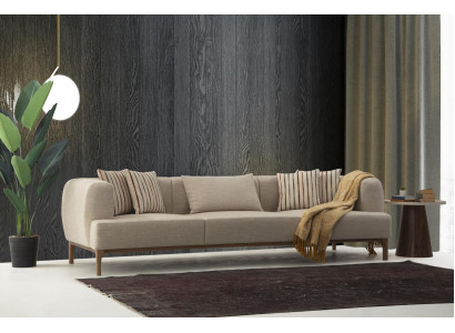 Dreisitzer Sofa 3 Sitzer Sofas Beige Stoff Modern Wohnzimmer Luxus Neu 