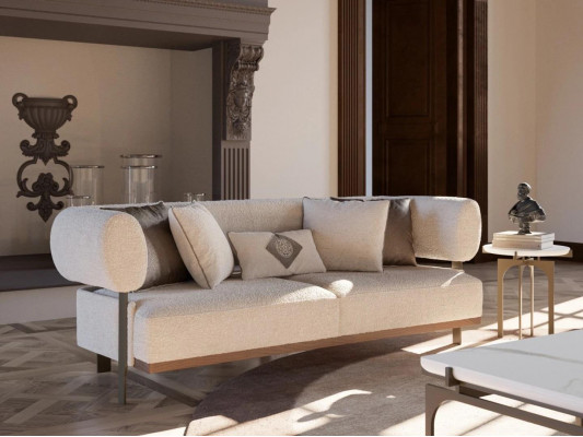 Wohnzimmer Modern Design Zweisitzer Sofa Einrichtung Textil Polstermöbel