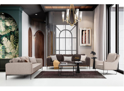 Sofagarnitur 221 Sitzer Sofa Garnitur Beige Sofas Sessel Modern Set