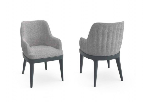 Moderner Stühle Stoff Holz Design Stuhl Lehnstuhl Luxus Polster Textil  