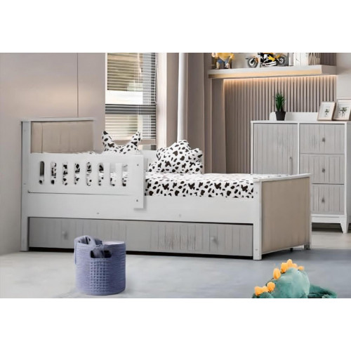 Praktisches Kinderbett Grau Farbe für süße Schlummerstunden Luxuriös