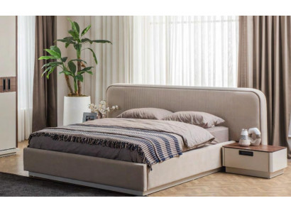 Stilvolle Schlafzimmer Möbel Designer Polster Doppelbett 2x Nachttische