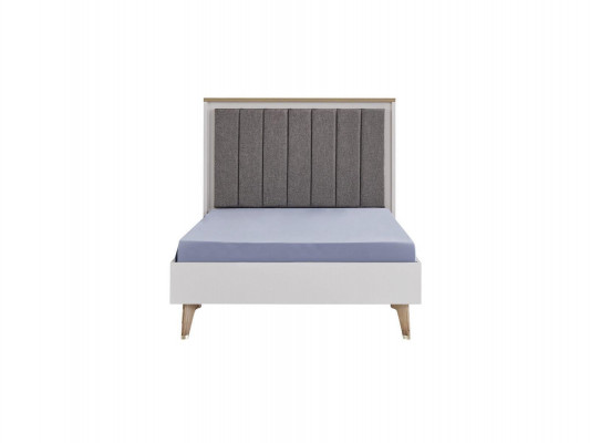 Bettrahmen Kinderzimmer Kinderbett 100 cm Jugendbett Holz Grau Stoff