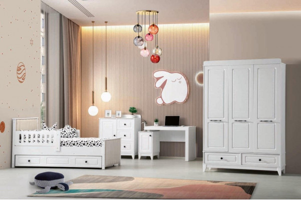 Modern Komplett Jugendzimmer Luxus Kinderzimmer Set 4tlg Weiß Farbe neu удаление 
