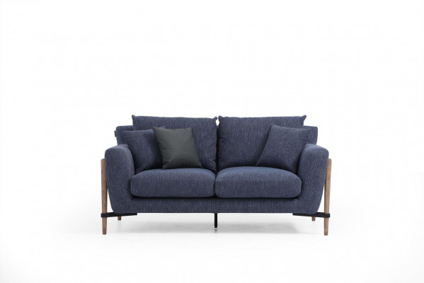 Dreisitzer Sofa 3 Sitzer Stoff Modern Sofas Design Wohnzimmer Blau