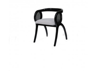 Grau-Schwarzer Designer Stuhl Luxuriöser Einsitzer Esszimmer Stühle