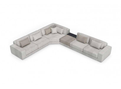Grau Ecksofa L Form Wohnlandschaft Couch Möbel Textil Holz Sofa Couchen